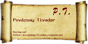 Povázsay Tivadar névjegykártya